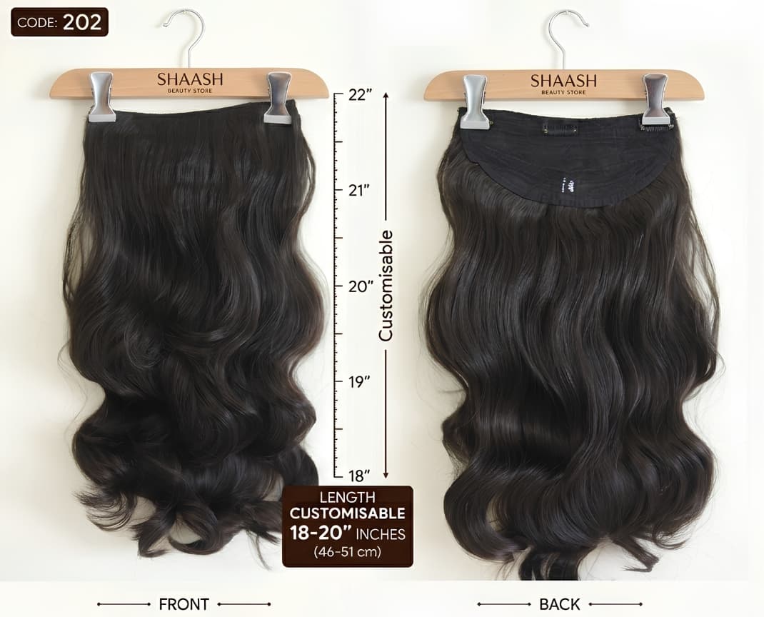 Natural Wavy Black Hair Extension, Layered — main view