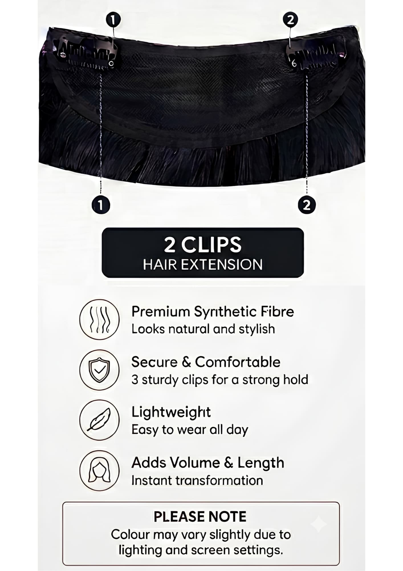 Natural Straight Dark Brown Hair Extension — detail view