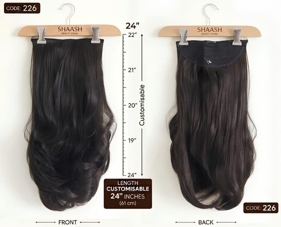 Natural Wavy Dark Brown Hair Extension, Layered — main view