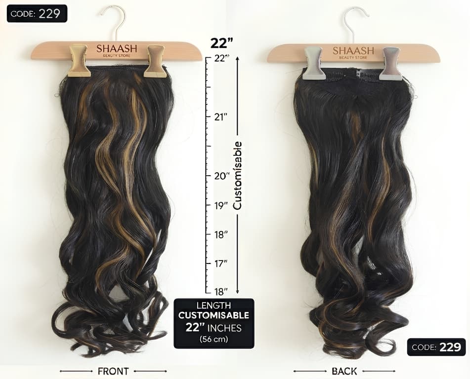 Natural Curly Highlights Hair Extension, Layered — main view