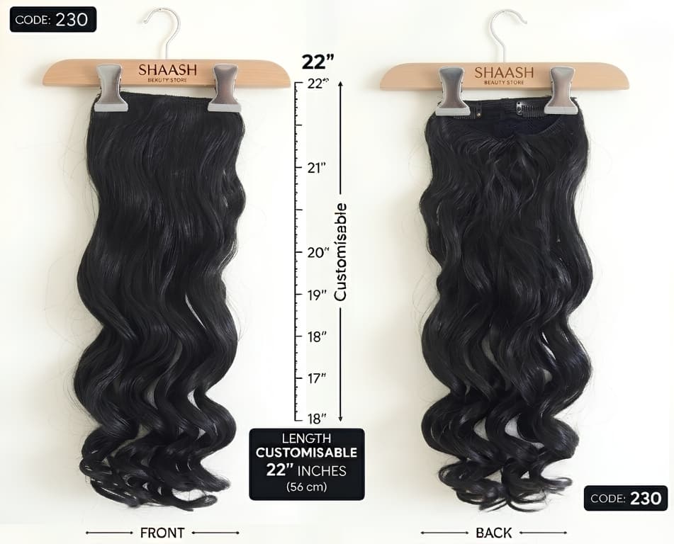 Natural Wavy Dark Brown Hair Extension, Layered — main view